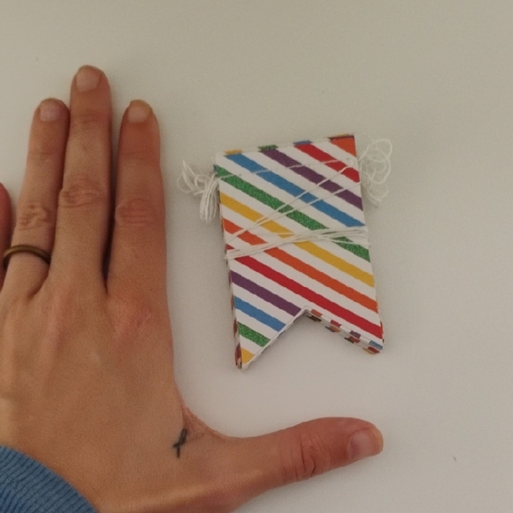 colorful striped + sparkly banner.